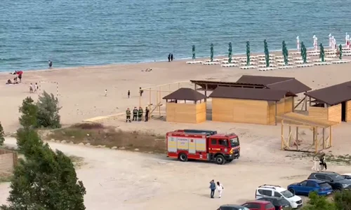 Posibilă dronă semnalată pe litoral, în zona Zoom Beach. Autoritățile verifică situația la fața locului  FOTO captura video YT Ziua de Constanta