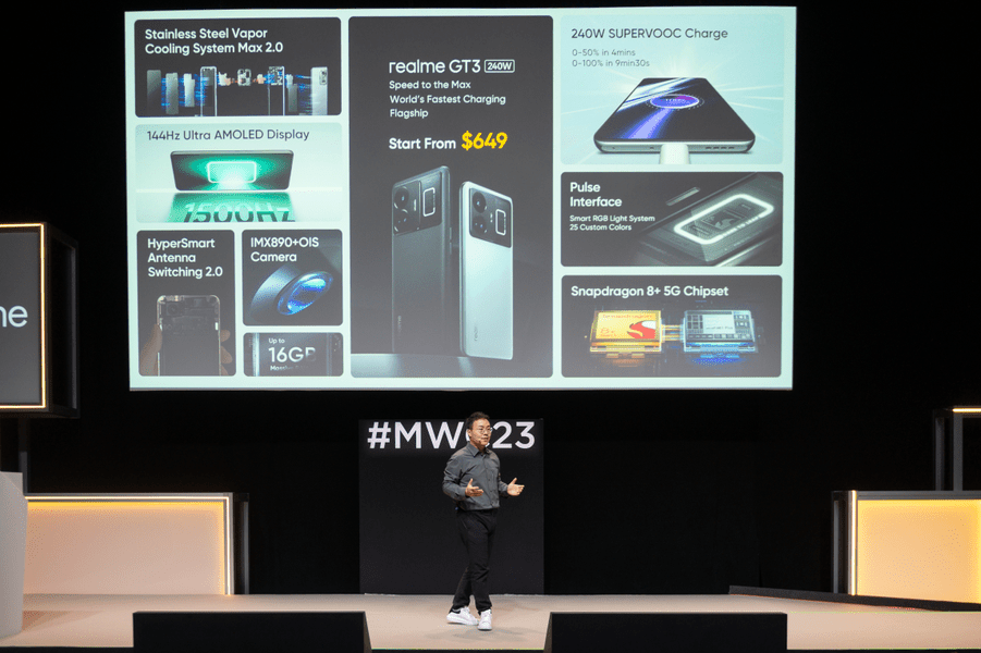 MWC 2023: realme a anunțat lansarea globală a telefonului GT3, cu încărcare la 240W