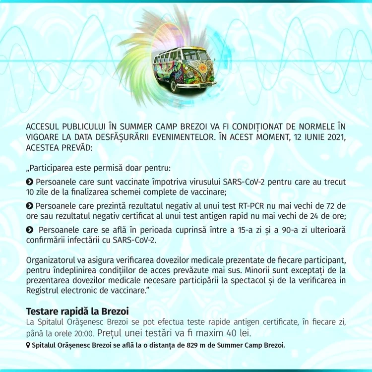 Condiţii participare la festivalurile Live Music Summer Camp Brezoi 2021 Foto Live Music Summer Camp Brezoi