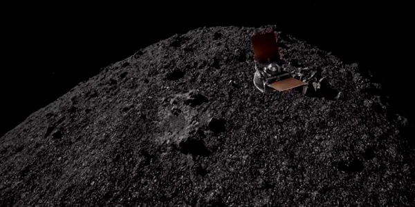 capsula osiris rex orbitând asteroidul bennu ilustratie amu tv  jpg