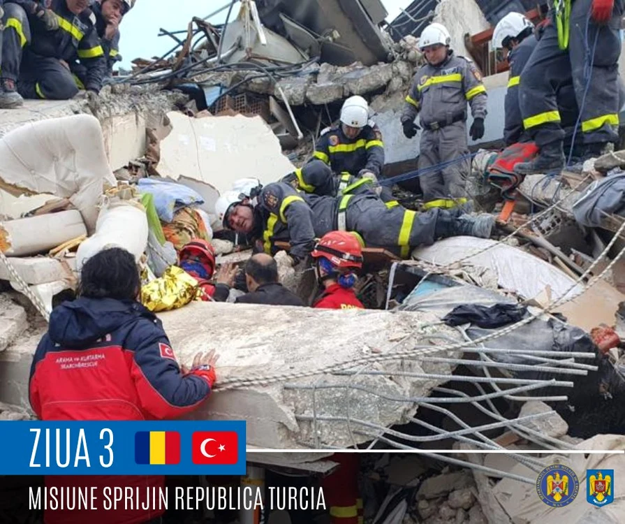 Echipa mixtă de căutare-salvare RO-USAR, în Turcia. FOTO Facebook IGSU