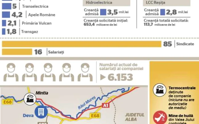 complexul energetic hunedoara creditori