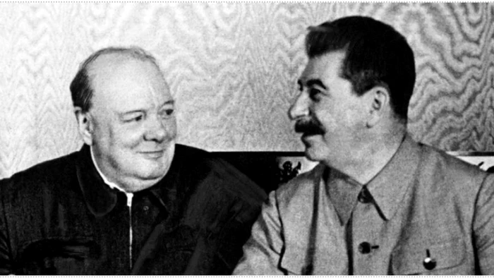 Winston Churchill şi Iosif Stalin la Moscova, octombrie 1944