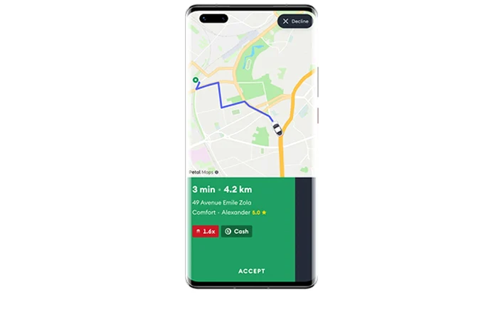 Aplicaţia Bolt Driver în Huawei AppGallery.