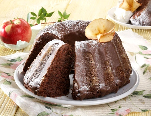 Chocolate fancy bread with apples jpeg