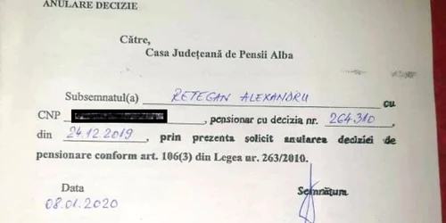 cerere director pensii alba