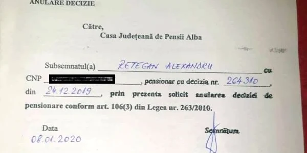 cerere director pensii alba