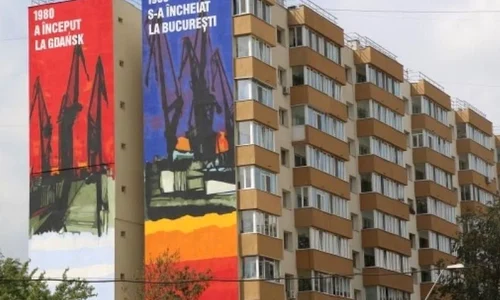 25 de ani de libertate, comemorați pe zidurile blocurilor comuniste jpeg
