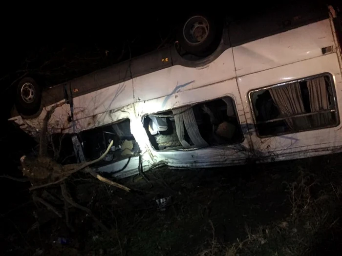 Accidentul a avut loc pe DN4, în apropiere de Olteniţa FOTO ISU Călăraşi