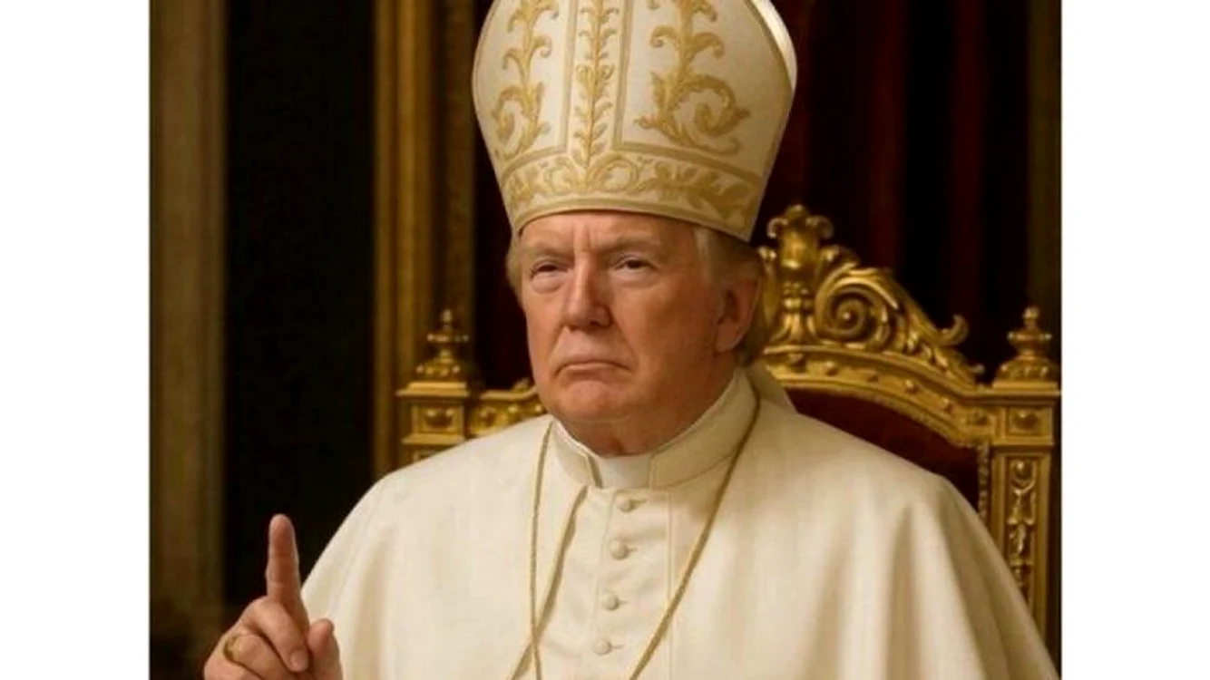 Donald Trump, în postura de Papă. FOTO: Facebook