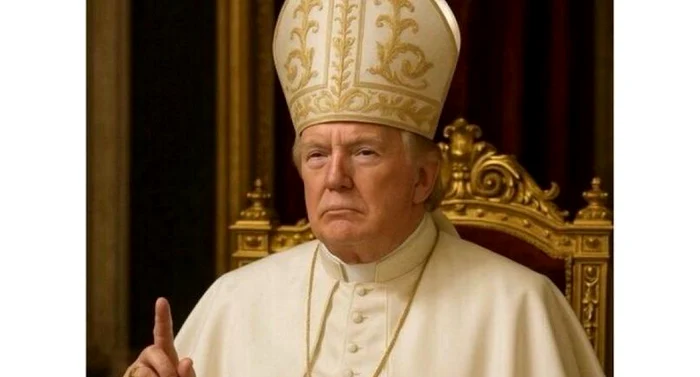 Trump, costumat în papă FOTO: Truth Social