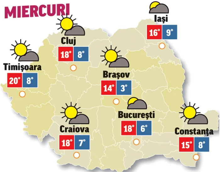 Prognoza meteo 15 martie aduce vreme caldă în majoritatea regiunilor