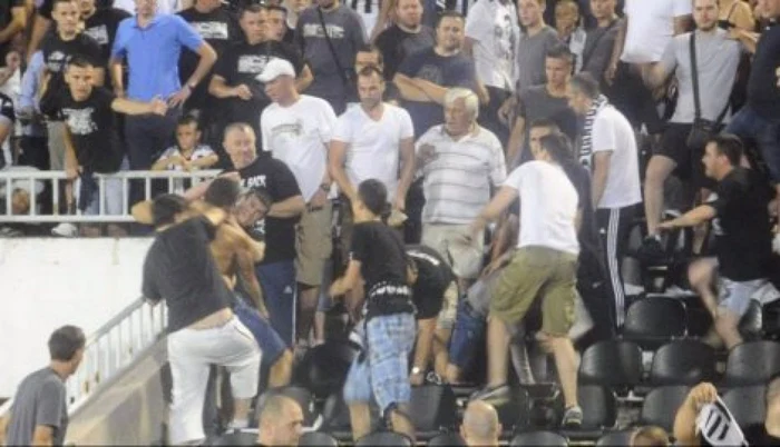Conflicte sângeroase în galeria lui Partizan FOTO blic.rs