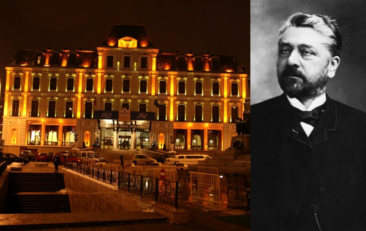 Grand Hotel Traian din centrul Iaşiului este o construcţie proiectată de Gustave Eiffel (dreapta)