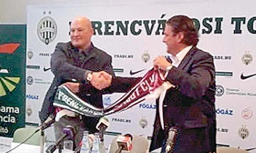 Vass a fost cel mai  bucuros de  înfrăţirea cu  conaţionalii săi de  la Ferencvaros (Foto: Răzvan Păsărică) jpeg