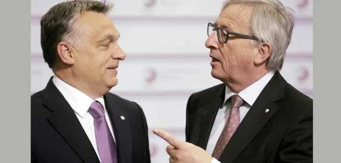 Premierul maghiar Viktor Orban şi preşedintele Comisiei Europene, Jean-Claude Juncker