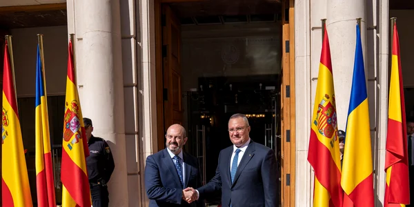Preşedintele Senatului, Nicolae Ciucă cu omologul său spaniol, Pedro Rollan Ojeda foto: Facebook