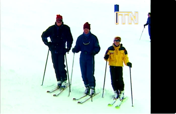 William Harry și Charles în 1998 la schi Youtube