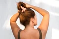 young beautiful plump woman loving her body jpg