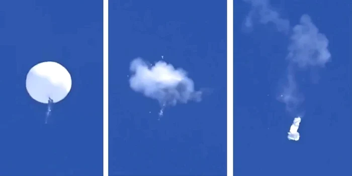 Balonul chinez, distrus de armata SUA FOTO Captură de ecran/Twitter