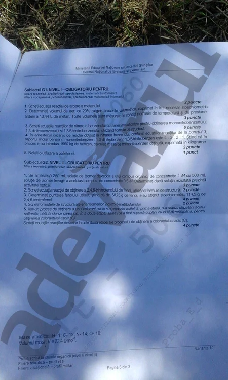Subiectele de la Chimie - pagina 3