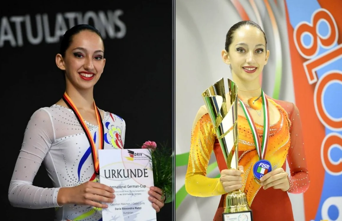Două ipostaze de podium ale Dariei Alexandra Matei FOTO Arhiva familiei Matei