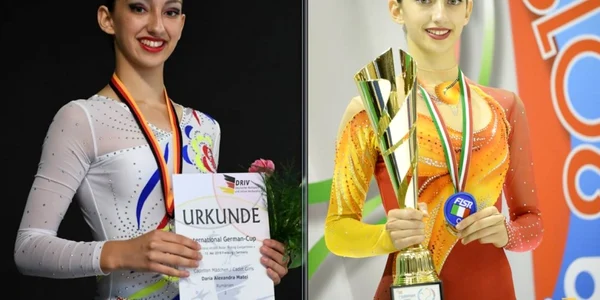 Două ipostaze de podium ale Dariei Alexandra Matei FOTO Arhiva familiei Matei
