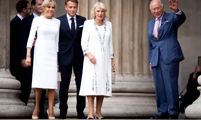 Regele Charles și Regina Camilla alături de președintele francez Emmanuel Macron și prima doamnă Brigitte Macron, Profimedia (2) jpg