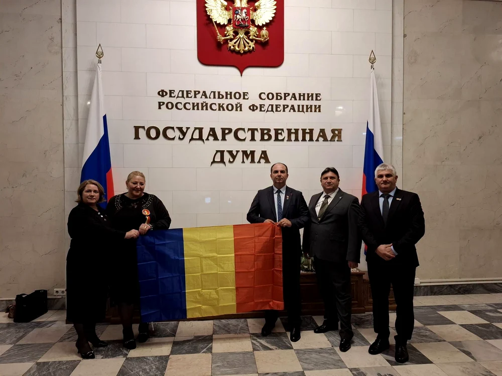 Delegația SOS România, în timpul vizitei la Duma de Stat a Federației Ruse. FOTO: Facebook