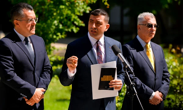 George Simion - Dungaciu - Peiu Delegația AUR FOTO Mediafax 