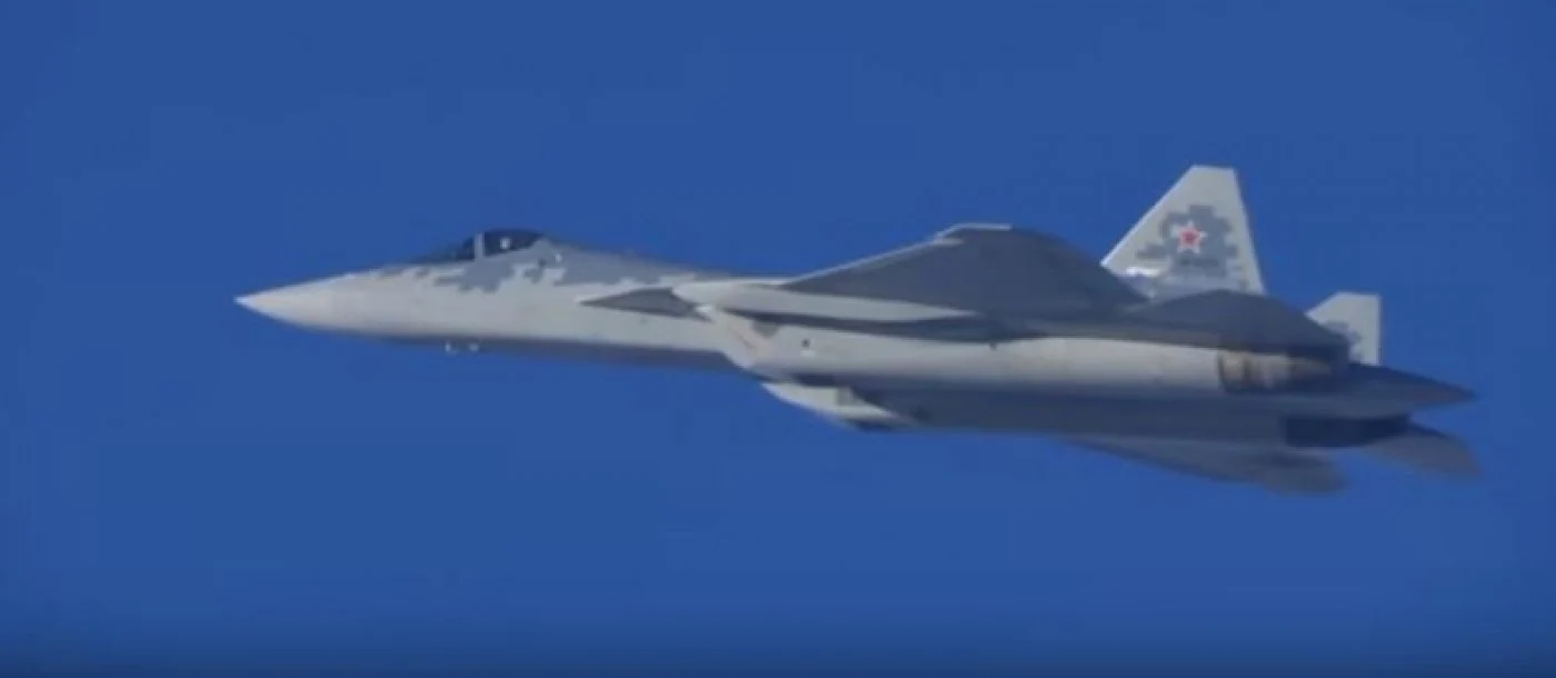 Avionul Su-57 zburând în Siria Captură YouTube
