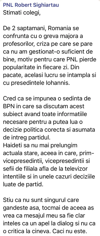 Robert Sighiartau mesaj Wh App partid jpg