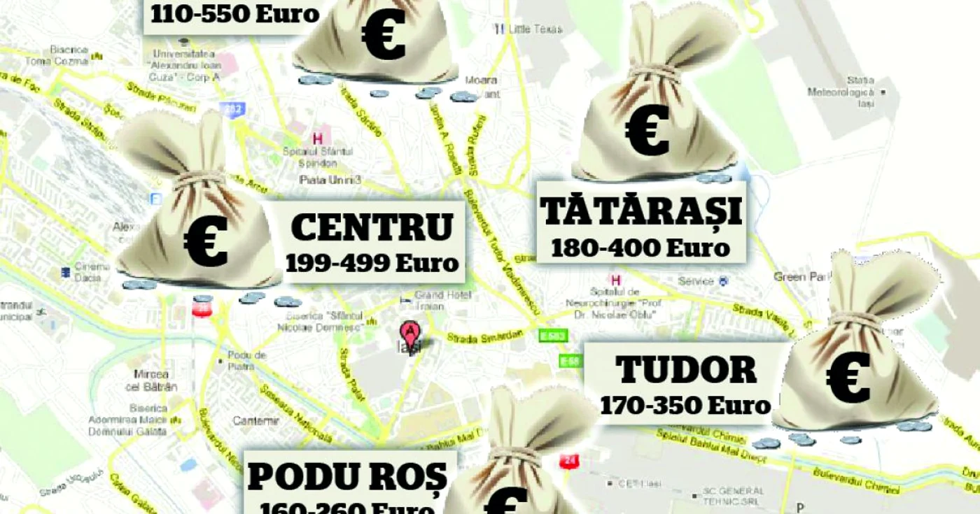 Cea mai scumpă chirie va fi plătită de studenţii din zona Copou