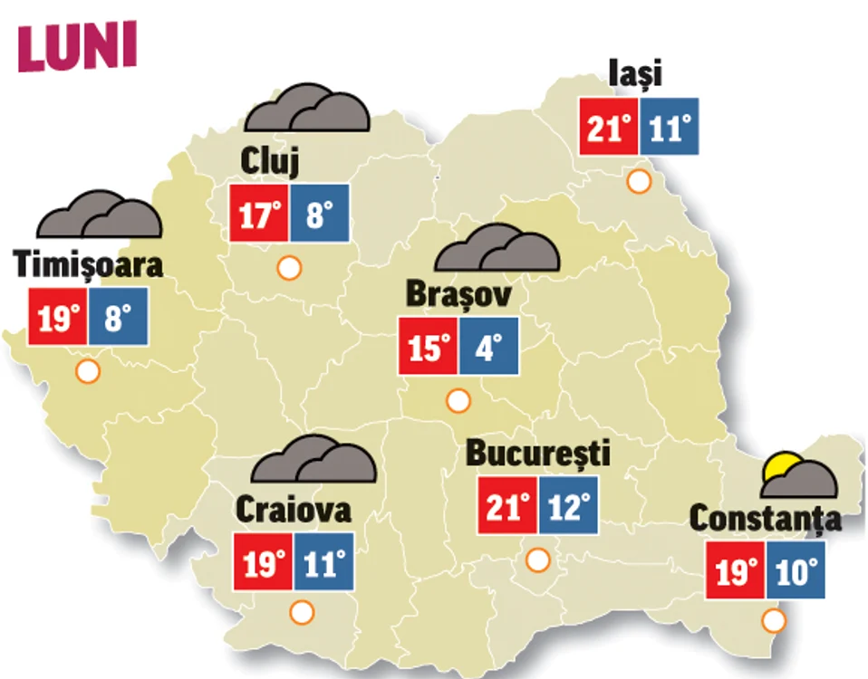 prognoza meteo 10 mai ne spune că săptămâna începe temperaturi în scădere