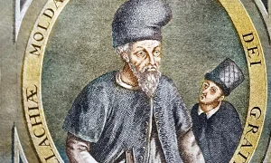 Domnitorul Mooldovei Petru Schiopul alaturi de fiul sau Stefan webp