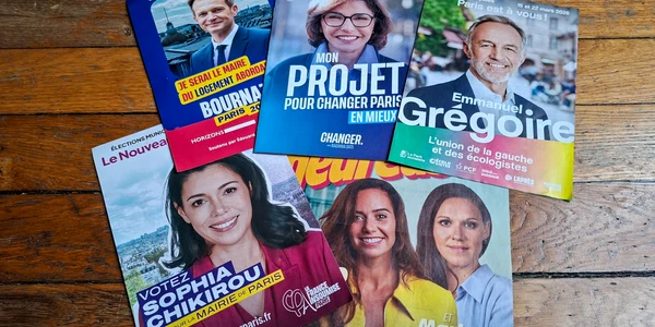 1823779 les professions de foi de pierre yves bournazel rachida dati emmanuel gregoire sophia chikirou et sarah knafo candidats aux elections municipales a paris photographiees le 13 mars 2026 jpg