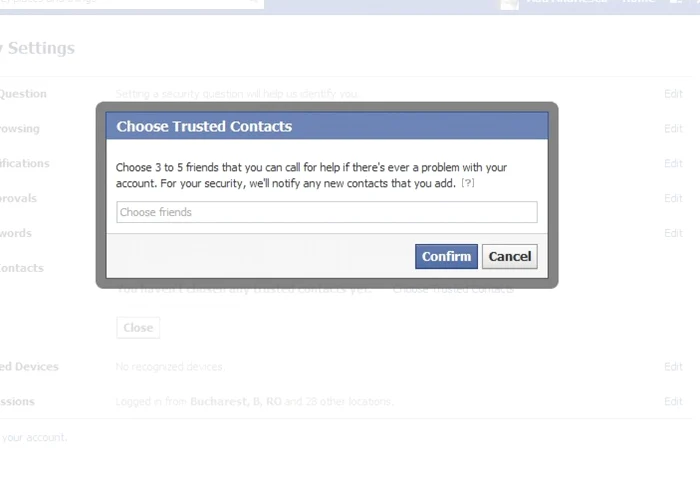 Putem să alegem cinci prieteni de încredere pentru a ne ajuta cu protecţia contului