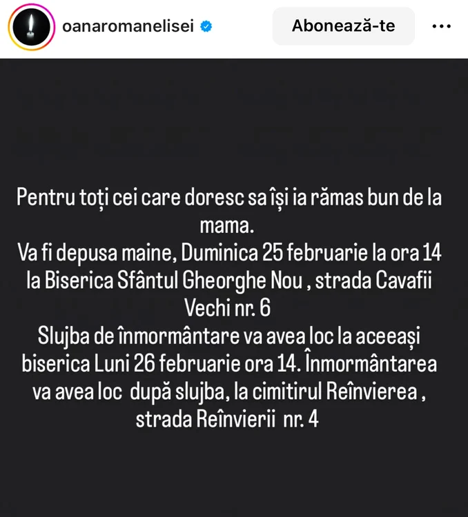 Anunțul făcut de Oana Roman, pe Instagram