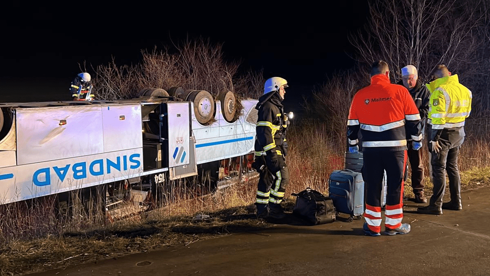 Accident cu 35 de răniți la Magdeburg, Germania, după ce un autocar venit din Polonia s-a răsturnat