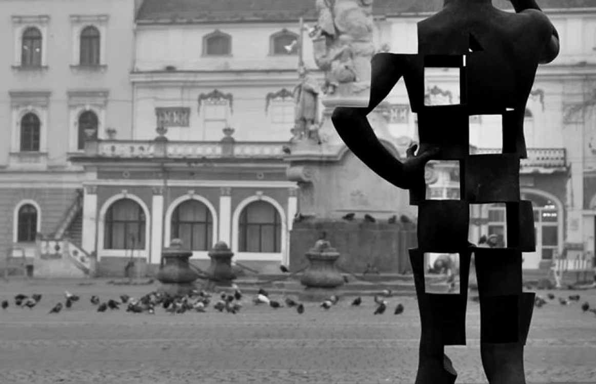 "De-a telefonul" în Piaţa Libertăţii FOTO: Radu Afrim