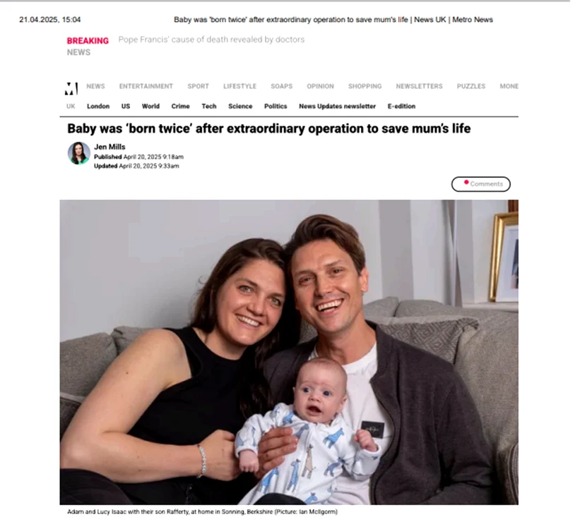 Rafferty Issac bebelușul născut de două ori alături de familie Sursă metro.co.uk