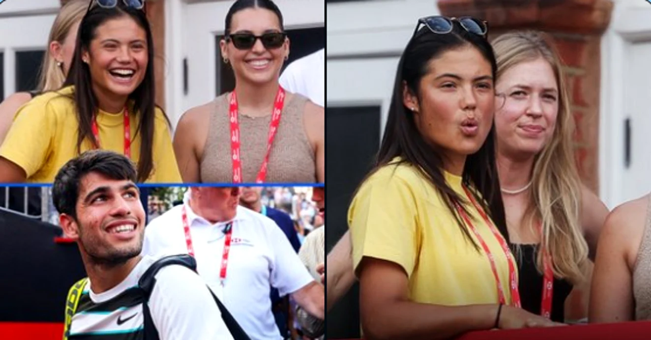 Emma Răducanu, cu ochii pe Carlos Alcaraz. Foto X/ EurosportIT