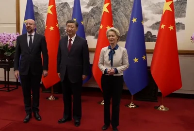 Charles Michel   Xi Jinping   Ursula von der Leyen foto captura video jpg
