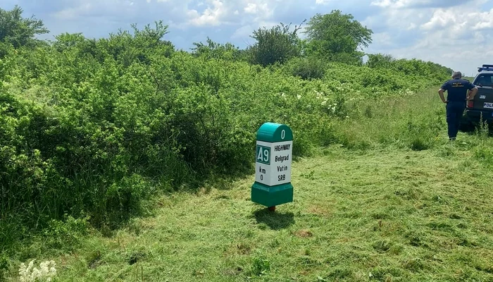 Prima borna kilometrică pe A9 FOTO DRDP Timișoara