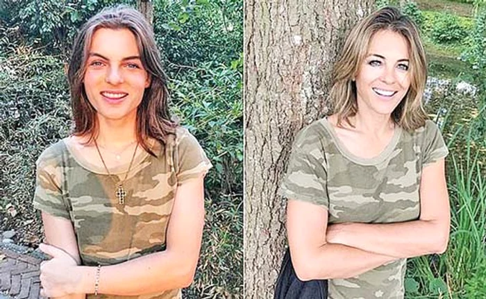 În stânga, Damian, de 17 ani, în dreapta, Elizabeth Hurley, de 53 de aniFoto: Instagram