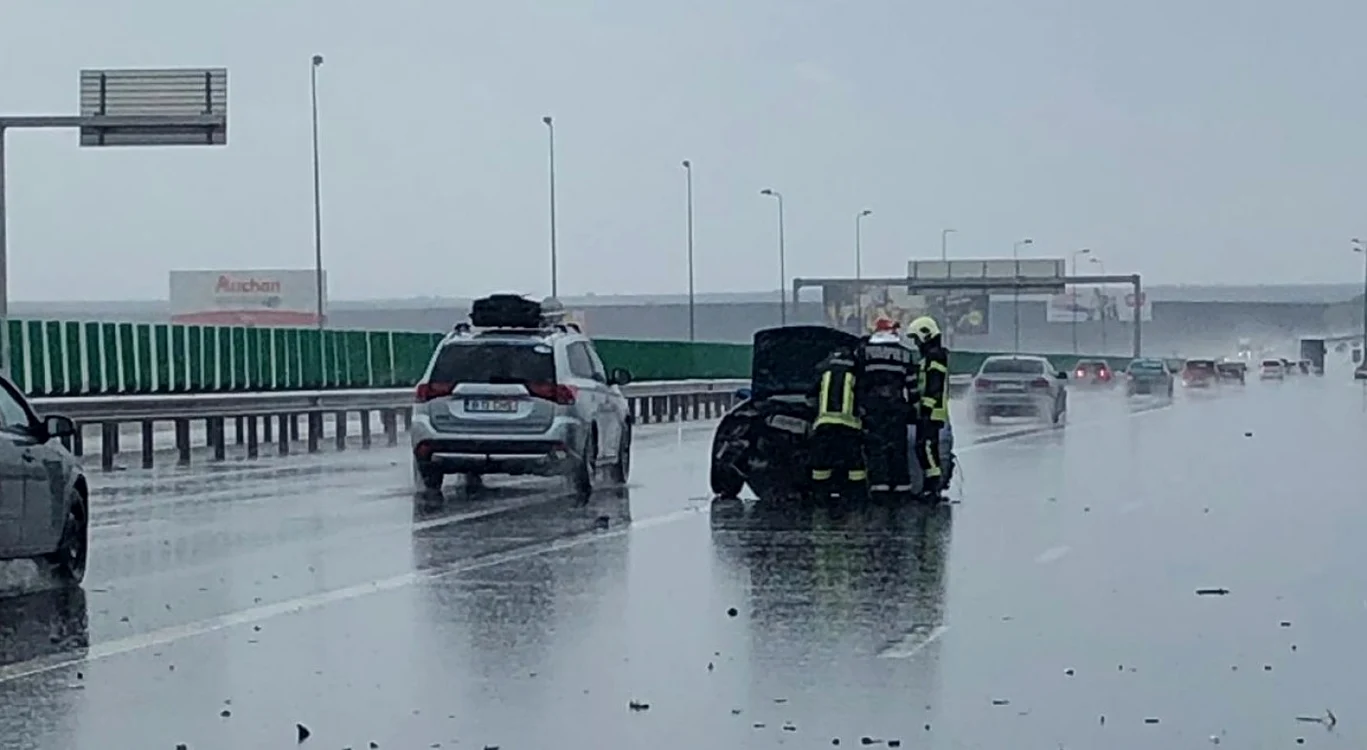 Accident pe A2 Foto SAJ Constanta