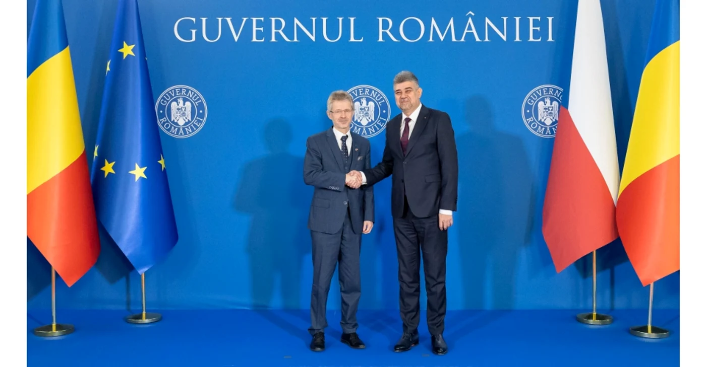 Întrevedere Marcel Ciolacu și presedintele Senatului Republicii Cehe. Foto Gov.ro