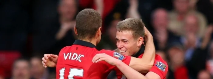Vidic şi James Wilson. FOTO: manutd.com
