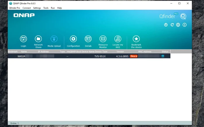 NAS QNAP TVS-951x aplicaţia Qfinder PRO 1