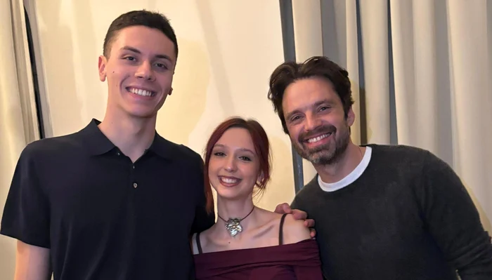 Sebastian Stan și David Popovici s-au fotografiat împreună / foto: Facebook